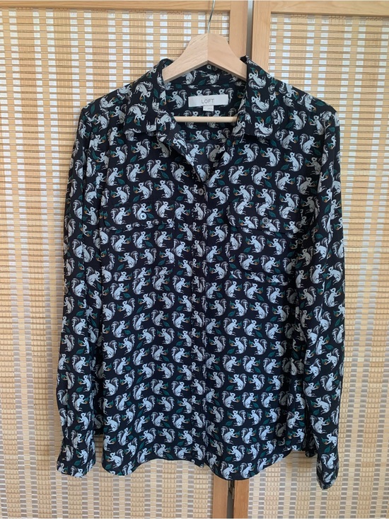 LOFT Tops - LOFT Navy Squirrel Button Down